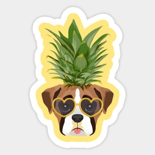 Pineapple Shirt & Gifts for Women, Kids, Boys, Teen Girls, Boxer Dog Lover Summer Sticker